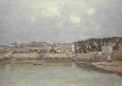 De haven van Trouville, 1884 door Eugene Louis Boudin