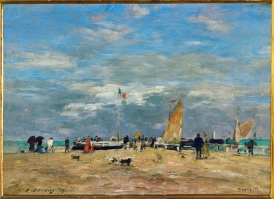 De steiger van Deauville door Eugene Louis Boudin