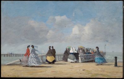 De Pier van Trouville, 1864 door Eugene Louis Boudin