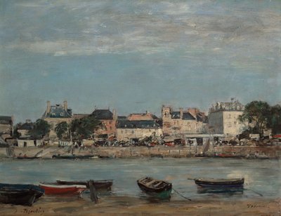 De haven van Trouville door Eugene Louis Boudin