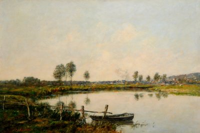 De Waterweiden in Deauville, Frankrijk door Eugene Louis Boudin