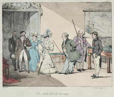 Leven van het Kasteel: Een Bezoek in de Buurt door Eugene Louis Lami