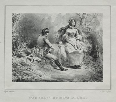 Schilderachtige Zichten van Schotland: Waverly en Miss Flora door Eugene Louis Lami