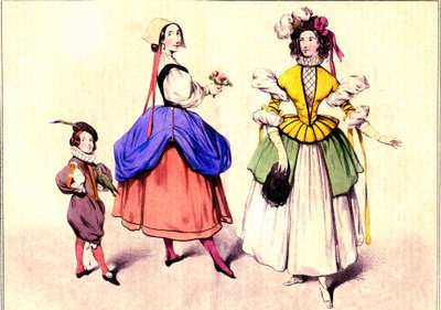 Verkleedkleding dragen door Eugene Modeste Edmond Lepoittevin