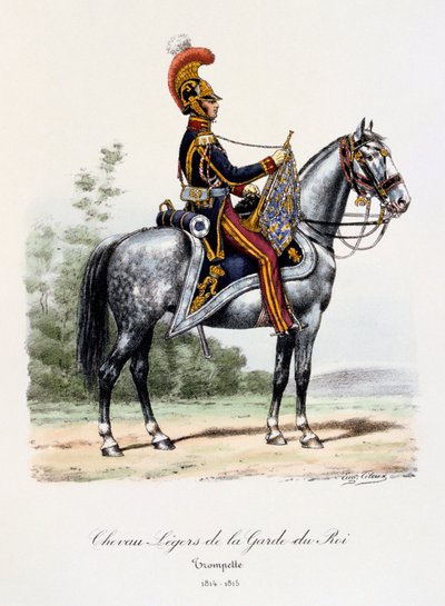 Chevau-Légers de la Garde du Roi, Trompetter, 1814-15 door Eugene Titeux