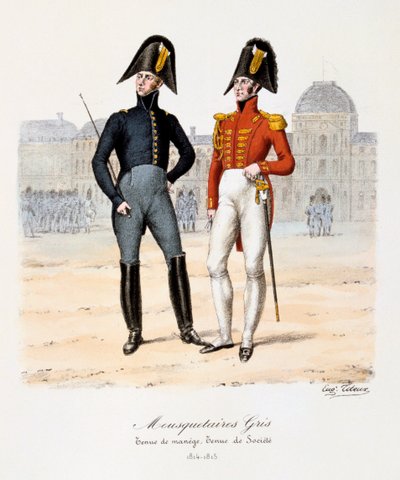 Mousquetaires Gris, Tenue de Manège en Tenue de Société, 1814-15 door Eugene Titeux