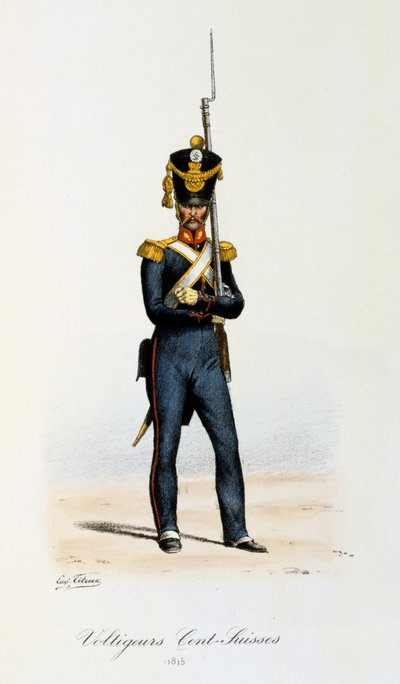 Voltigeurs, Cents-Suisses, 1815 door Eugene Titeux