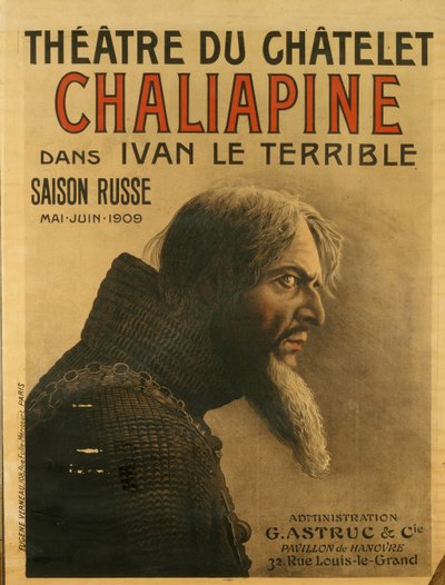 Poster voor de Saison Russe in het Théâtre du Châtelet, 1909 door Eugene Verneau