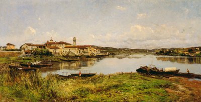 Uitzicht op Sesto Circalende, ca. 1885 door Eugenio Gignous