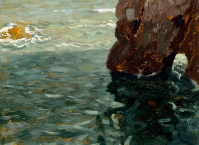 Zee (olieverf op paneel) door Eugenio Olivari