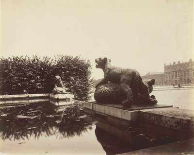 Versailles, Fontein van het Punt van de Dag, Tijger die een Beer Overweldigt door Houzeau door Eugène Atget
