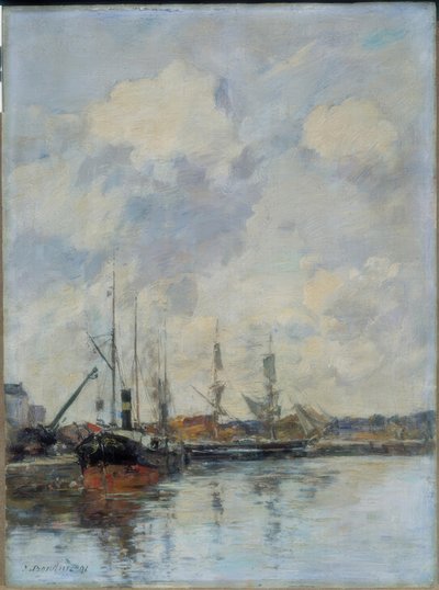 Het havenbassin door Eugène Boudin