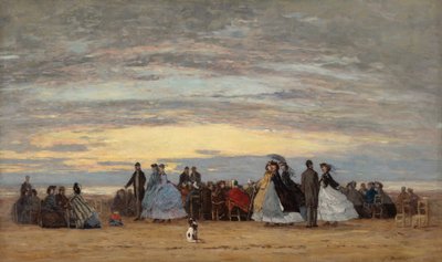 Het Strand van Villerville door Eugène Boudin