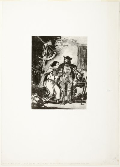 Broeder Martin grijpt de ijzeren hand van Goetz door Eugène Delacroix