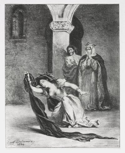Hamlet: Het gezang van Ophelia door Eugène Delacroix