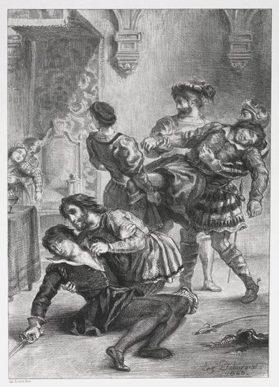 Hamlet: De Dood van Hamlet door Eugène Delacroix