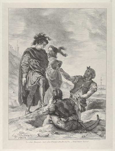 Hamlet en Horatio voor De Grafdelvers door Eugène Delacroix