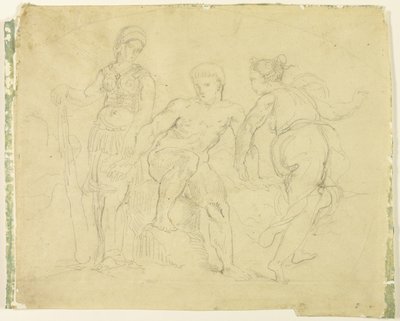 Hercules tussen deugd en ondeugd door Eugène Delacroix