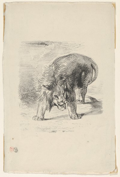 Staande leeuw, 1833 door Eugène Delacroix