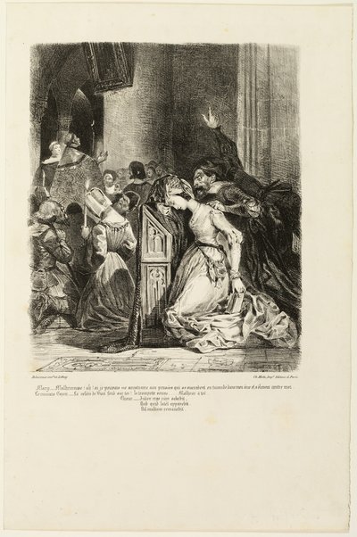 Marguerite bij de kerk, uit Faust door Eugène Delacroix