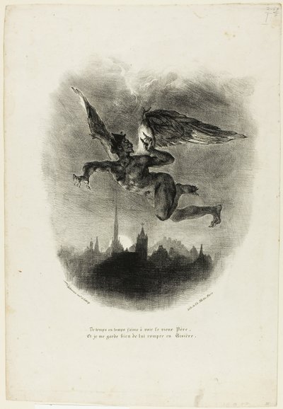 Mephistopheles Vliegend door Eugène Delacroix