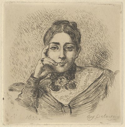 Portret van Madame Frédéric Villot, 1833 door Eugène Delacroix