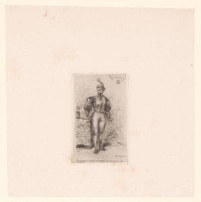 Soldaat met zwaard door Eugène Delacroix