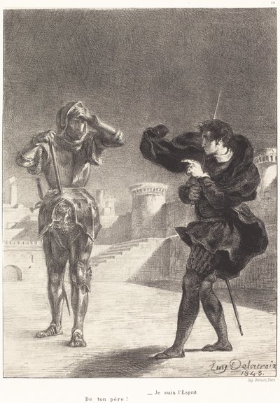 De Geest op het Terras (Act I, Scene V) door Eugène Delacroix