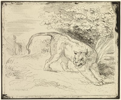 Tijger klaar voor de lente door Eugène Delacroix