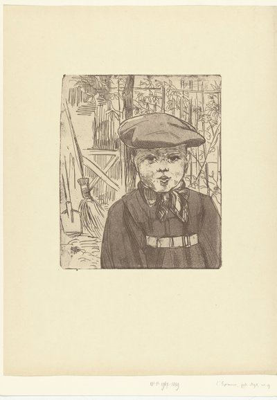 Jongen met pet door Eugène Delâtre
