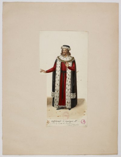 Kostuum van Enguerrand de Marigny (La Tour de Nesle, 1832) door Eugène Du Faget