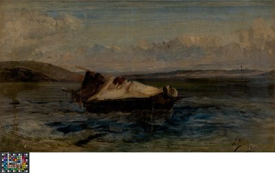 Kleine boot door Eugene Isabey