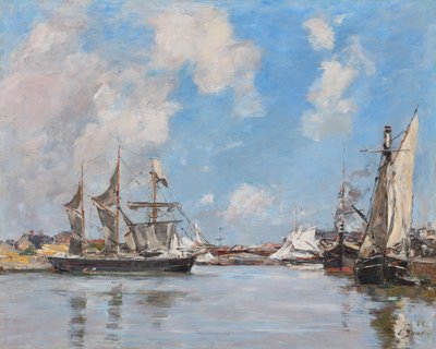 Deauville. Het zwembad door Eugene Louis Boudin
