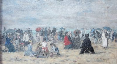 In de speeltuin van Trouville door Eugene Louis Boudin