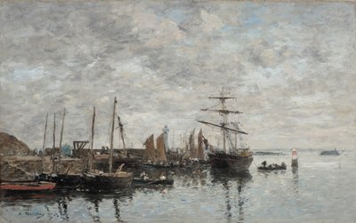Portrieux, de haven door Eugene Louis Boudin