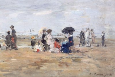 Trouville, Strandgezicht door Eugene Louis Boudin