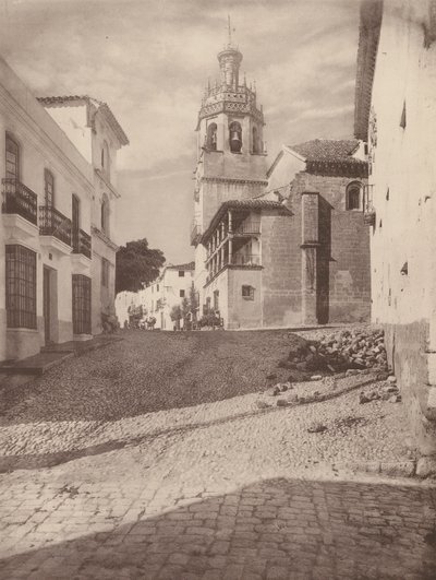 Eglise Santa Maria la Mayor, A Ronda (z/w foto) door European Photographer