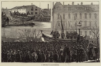 Een reddingsboot in Manchester (gravure) door European School