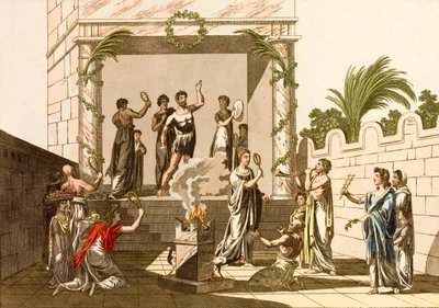 Oude Romeinen die de Riten van Isis uitvoeren, Pompeii door European School