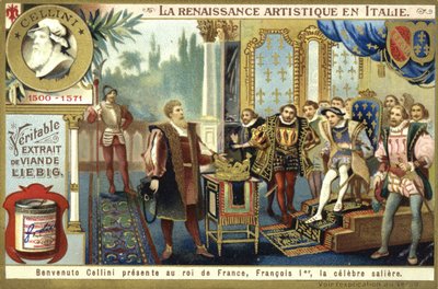 Benvenuto Cellini presenteert zijn zoutvat aan koning Frans I van Frankrijk door European School