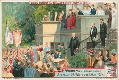 Bismarck, Liebig-kaart, begin 20e eeuw (chromo) door European School