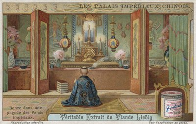 Boeddhistische monnik in een pagode van een keizerlijk paleis, China door European School