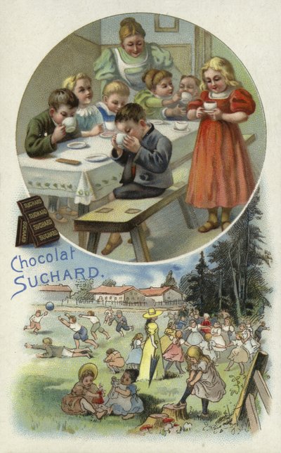 Kinderen genieten van Suchard chocolade in een crèche door European School