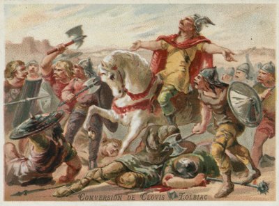 Bekering van Clovis I tot het christendom bij de Slag van Tolbiac, 496 door European School