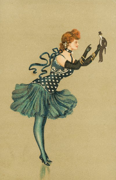 Danseres met een klein figuur van een man door European School
