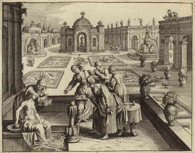 David kijkt naar Bathseba die baadt door European School