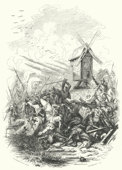 Dood van Jan van Bohemen bij de Slag bij Crecy, 1346 door European School
