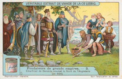 Ethelfried de Bernicia, Liebig-kaart, begin 20e eeuw (chromo) door European School