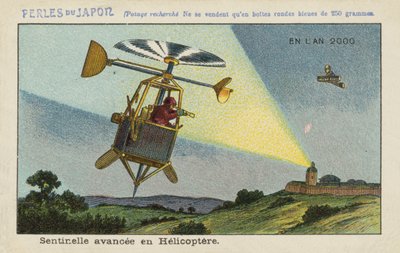 Vooruitgeschoven wachtpost in een helikopter in het jaar 2000 door European School