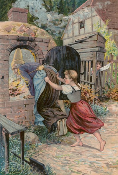 De sprookjes van Grimm: Hans en Grietje (chromolitho) door European School